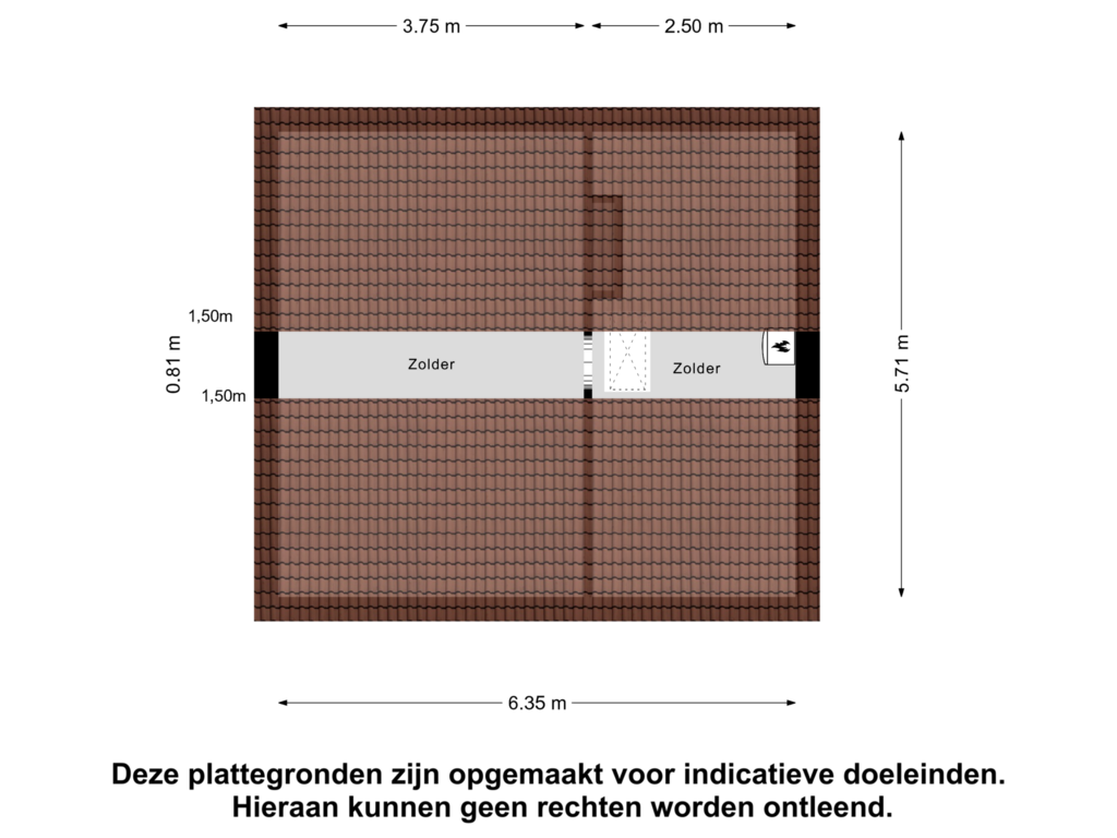 Bekijk plattegrond van Zolder van Oranjelaan 17