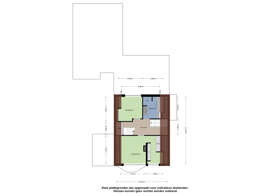 View floorplan of Eerste verdieping of Wilhelminaweg 23