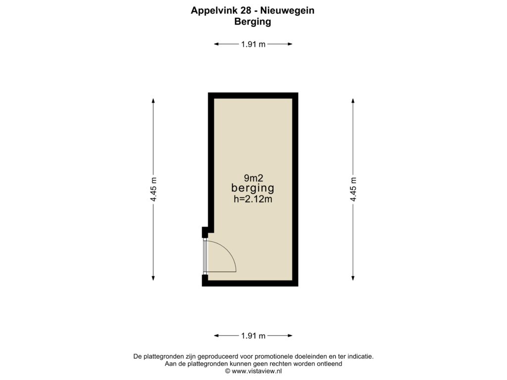 Bekijk plattegrond van BERGING van Appelvink 28