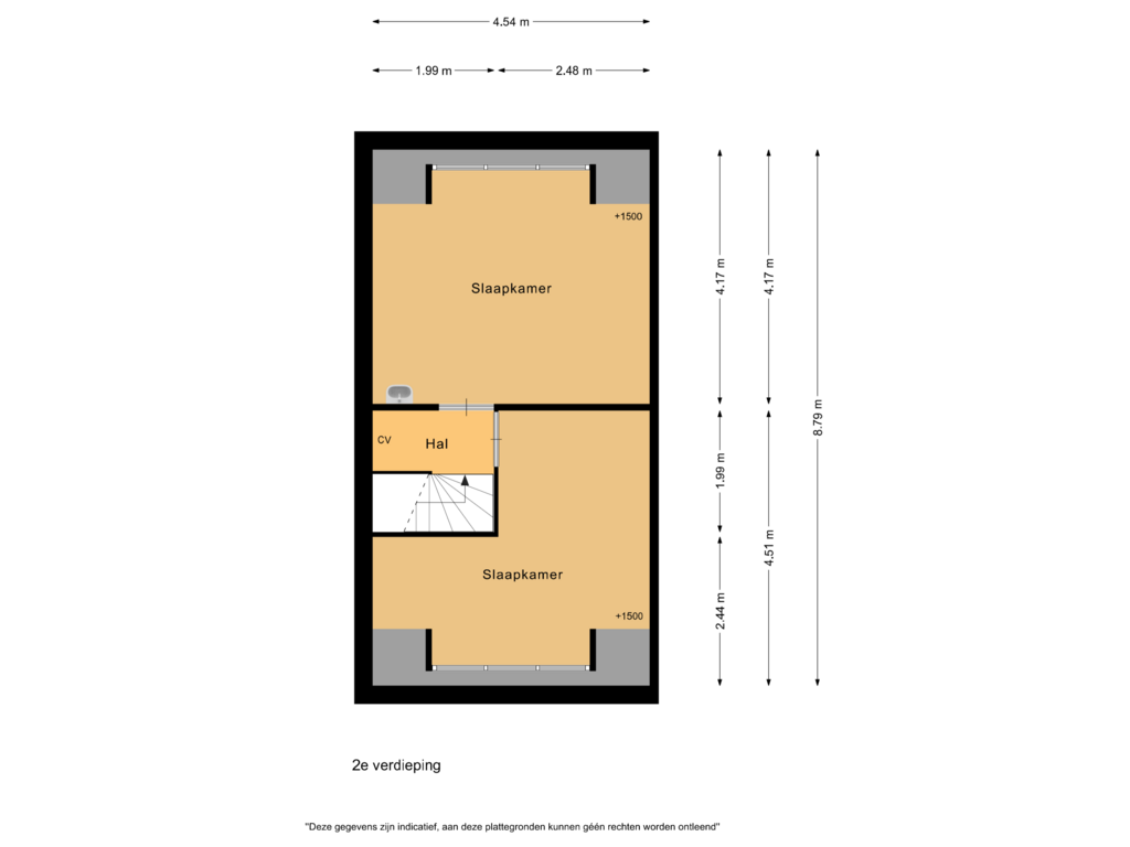 Bekijk plattegrond van 2e verdieping van Wijk aan Zeeërweg 45