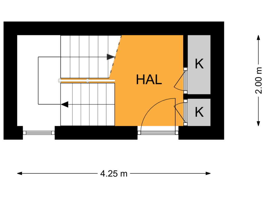 View floorplan of Begane grond of Langewâl 28-A