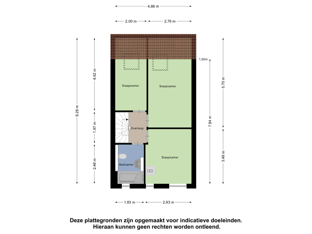 Bekijk plattegrond van Eerste Verdieping van Waterhoen 4