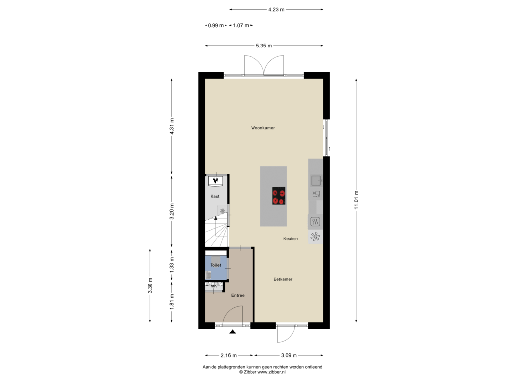 View floorplan of Begane Grond of Cuijkstraat 19