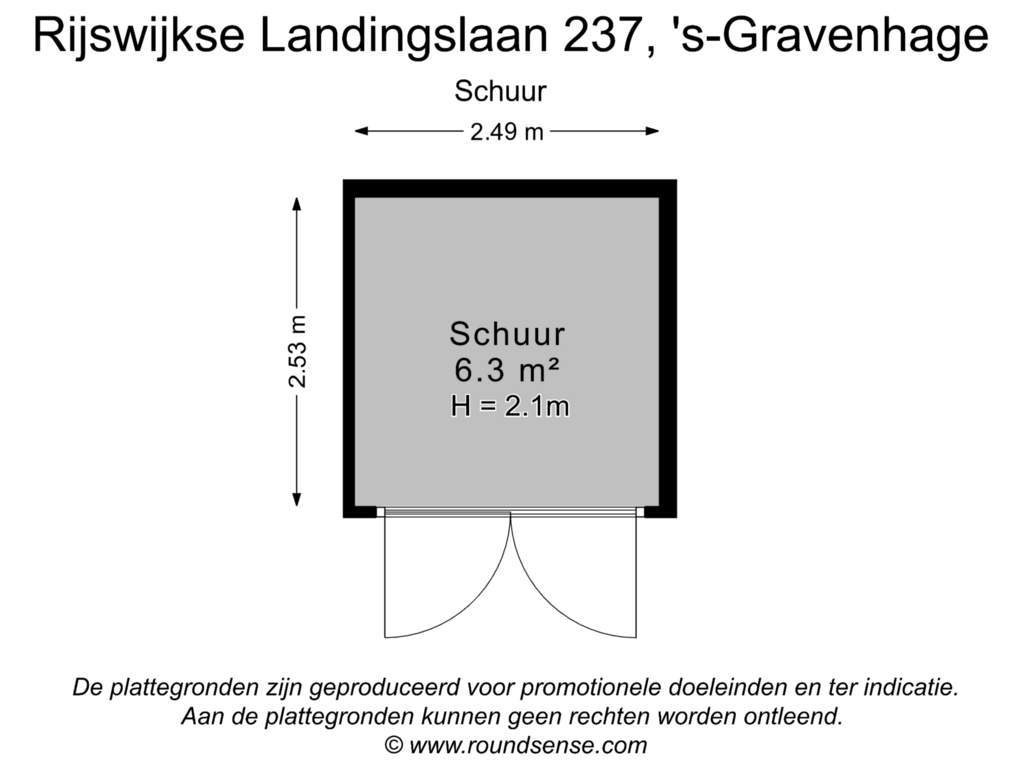 Bekijk plattegrond van Schuur van Rijswijkse Landingslaan 237