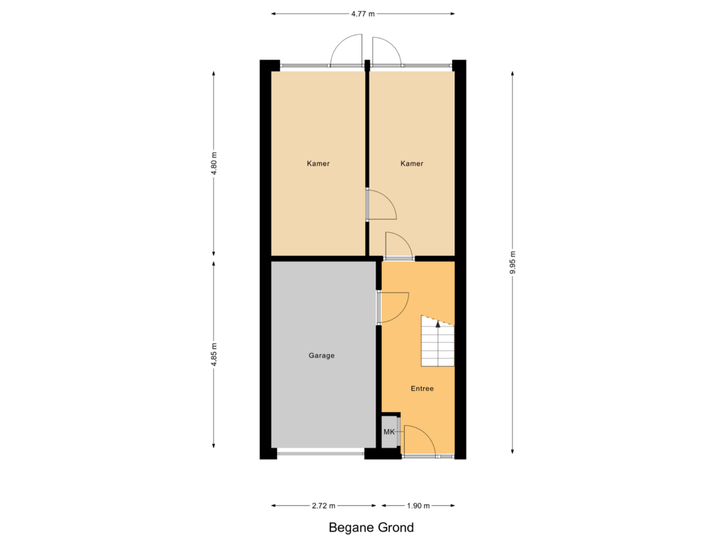 Bekijk plattegrond van Begane Grond van Boksdoornstraat 5