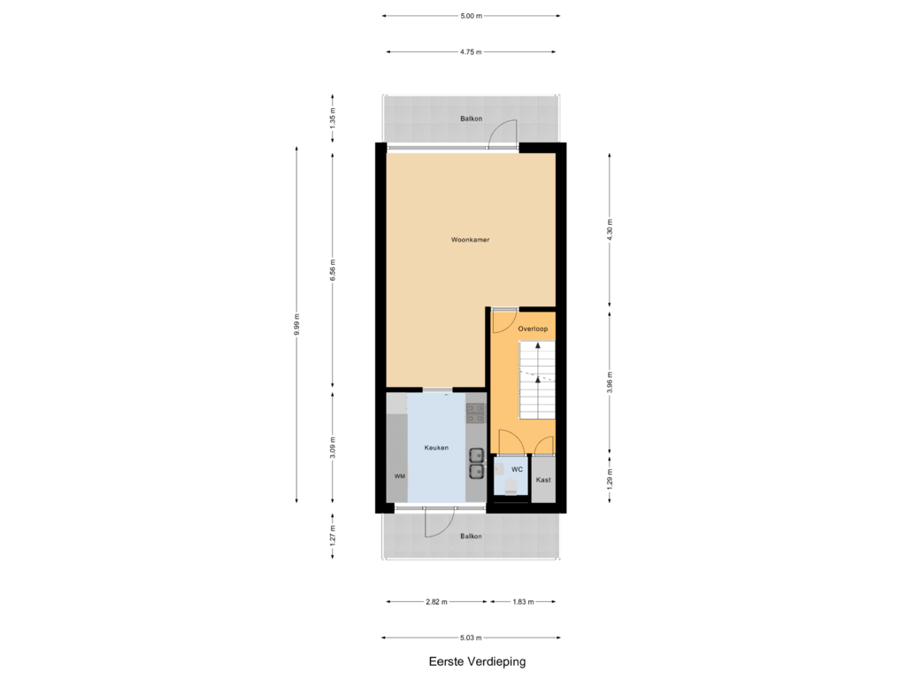 Bekijk plattegrond van Eerste Verdieping van Boksdoornstraat 5