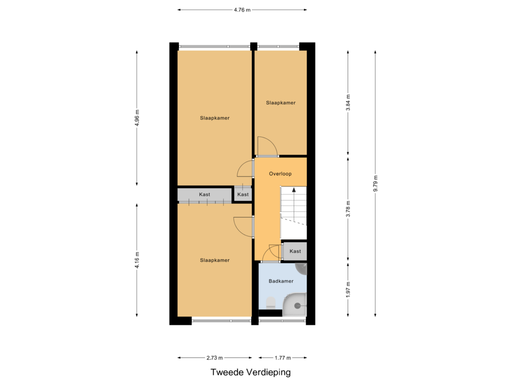 Bekijk plattegrond van Tweede Verdieping van Boksdoornstraat 5