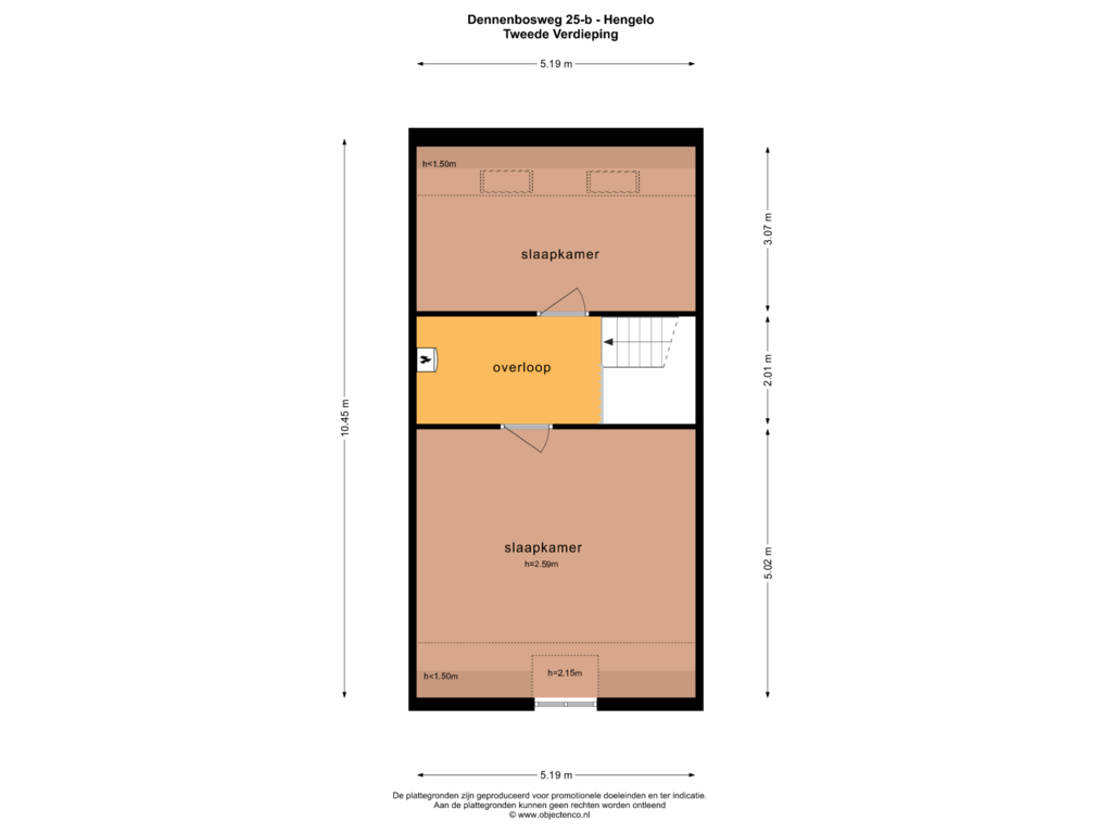 Bekijk plattegrond van TWEEDE VERDIEPING van Dennenbosweg 25-B