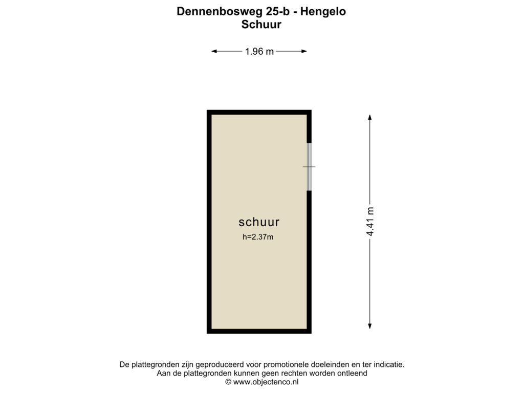 Bekijk plattegrond van SCHUUR van Dennenbosweg 25-B