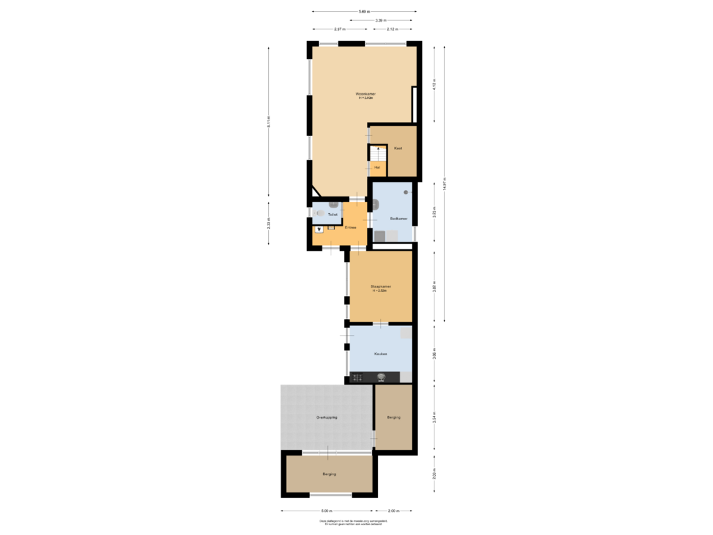 View floorplan of Begane grond of Hoofdweg 102