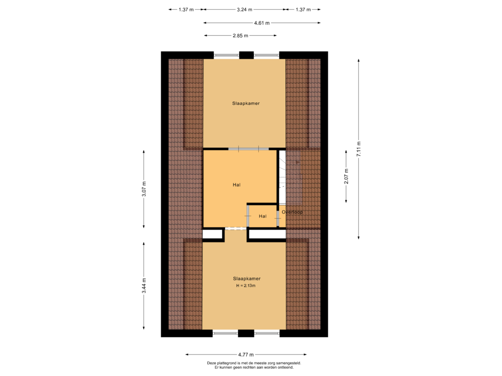 View floorplan of Eerste verdieping of Hoofdweg 102