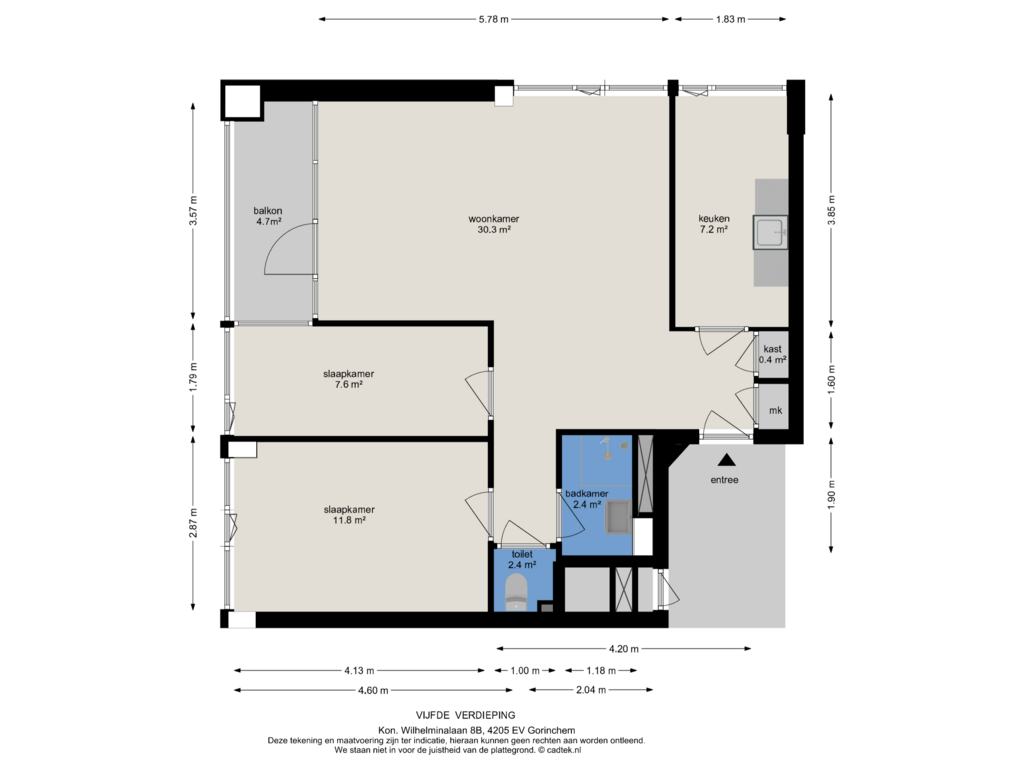 Bekijk plattegrond van First floor van Koningin Wilhelminalaan 8-B