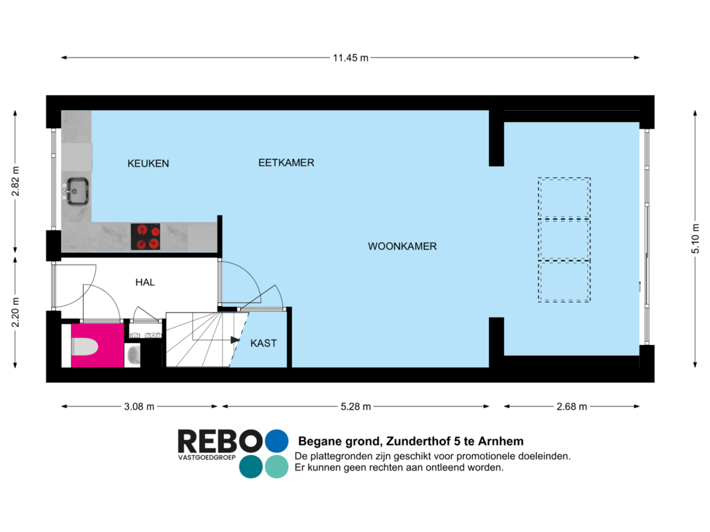 View floorplan of Begane grond of Zunderthof 5