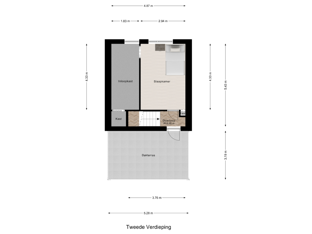 View floorplan of Tweede Verdieping of Digna Johannaweg 532