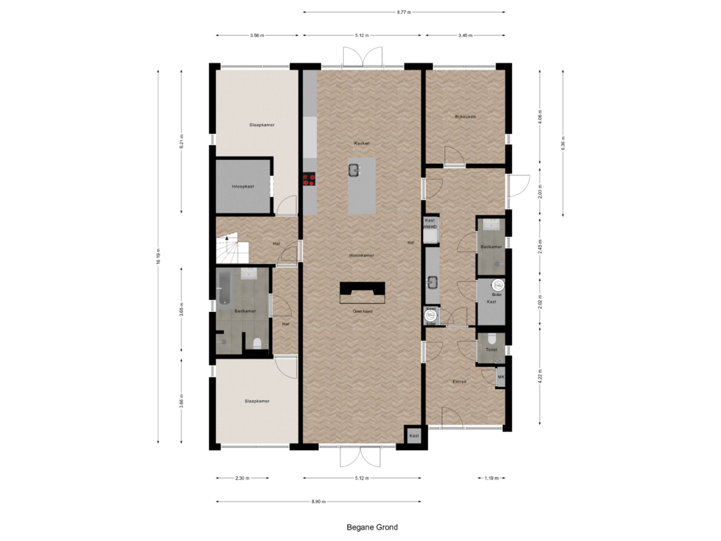 View floorplan of Begane Grond of Oude Baan 113