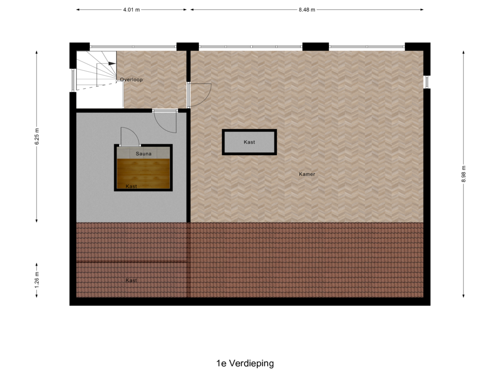 View floorplan of 1e Verdieping of Oude Baan 113