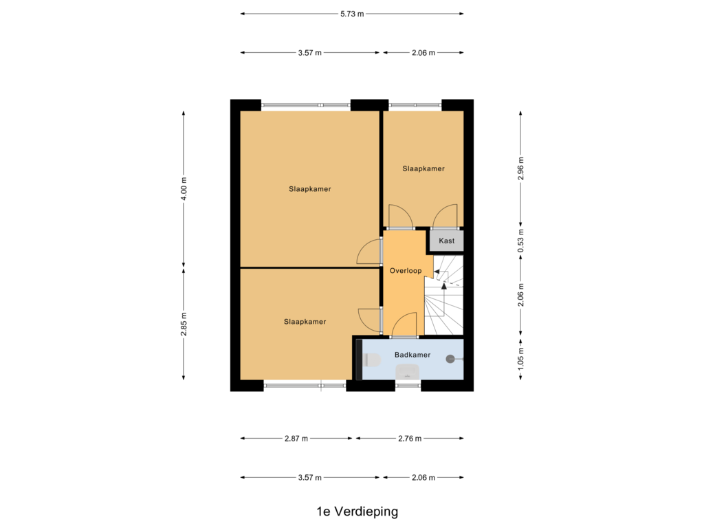 Bekijk plattegrond van 1e Verdieping van Tademahof 4