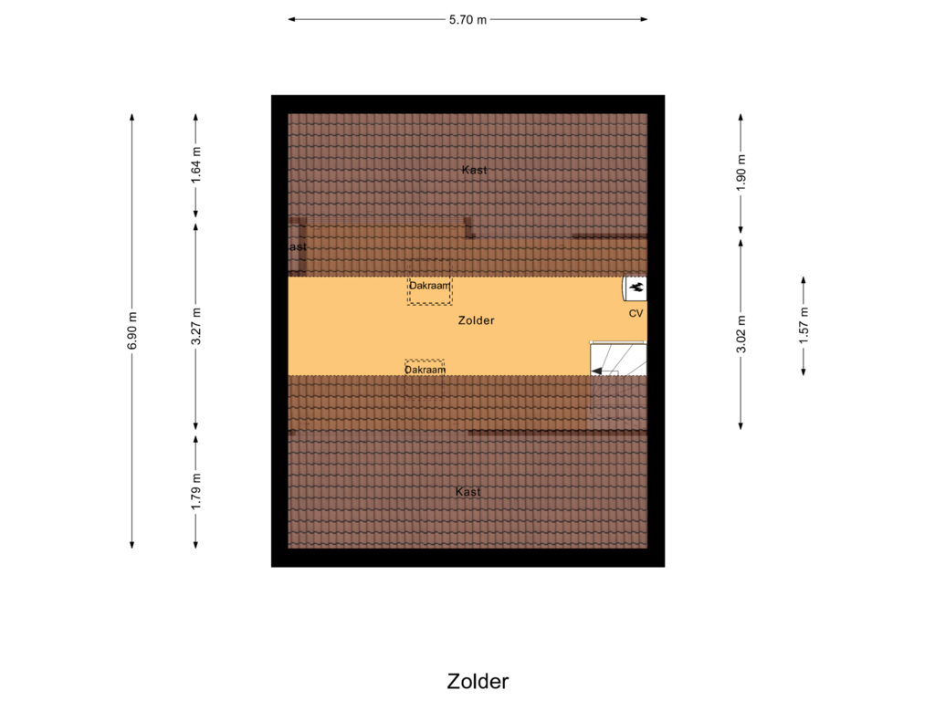 Bekijk plattegrond van Zolder van Tademahof 4