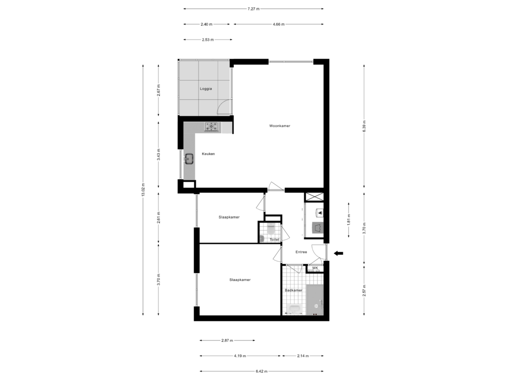 Bekijk plattegrond van Appartement van Schuttersweg 78