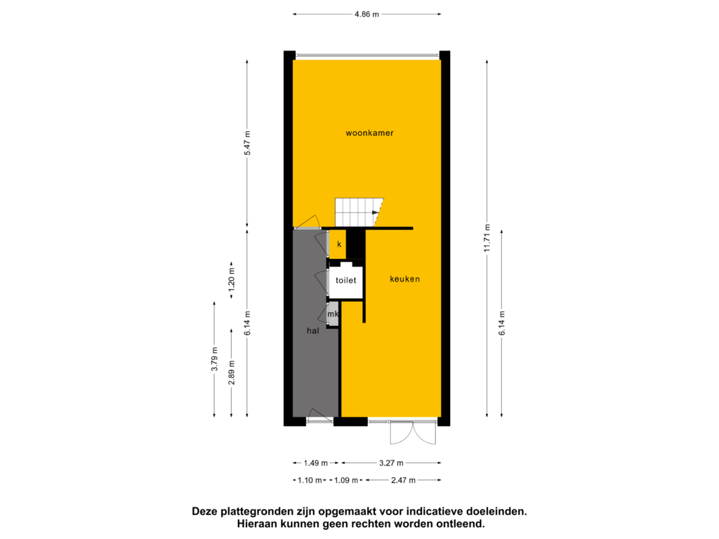 View floorplan of 1e verdieping of Zwartsluisstraat 121