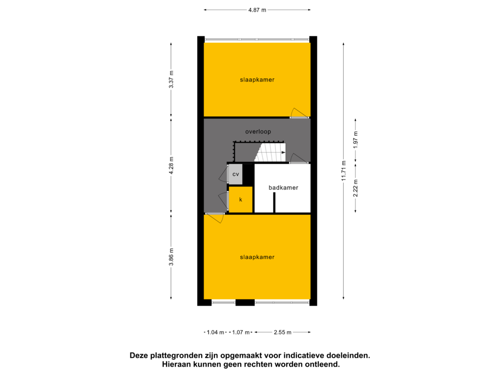 View floorplan of 2e verdieping of Zwartsluisstraat 121