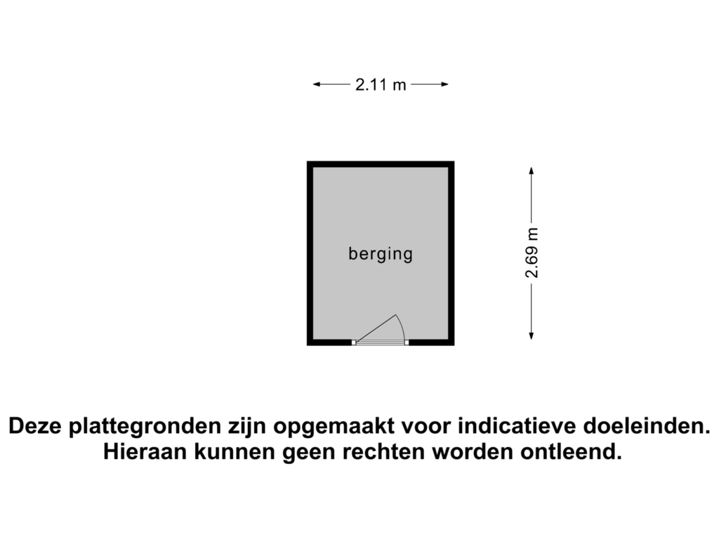 View floorplan of Berging of Zwartsluisstraat 121