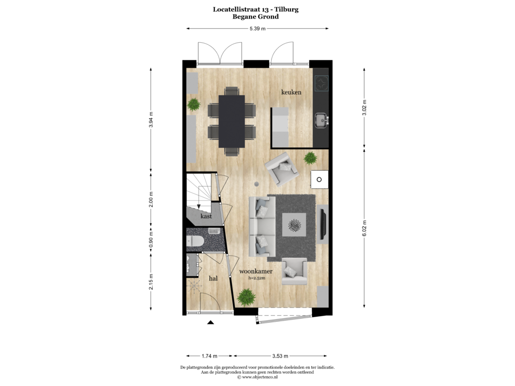 Bekijk plattegrond van Begane Grond van Locatellistraat 13