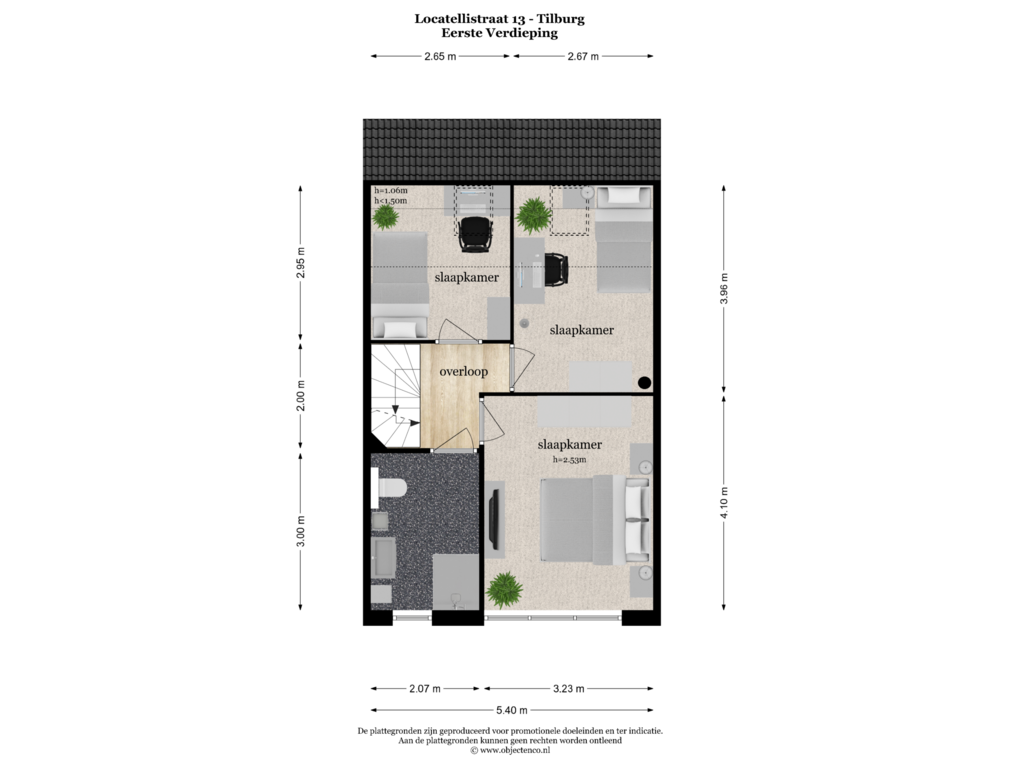 Bekijk plattegrond van Eerste Verdieping van Locatellistraat 13