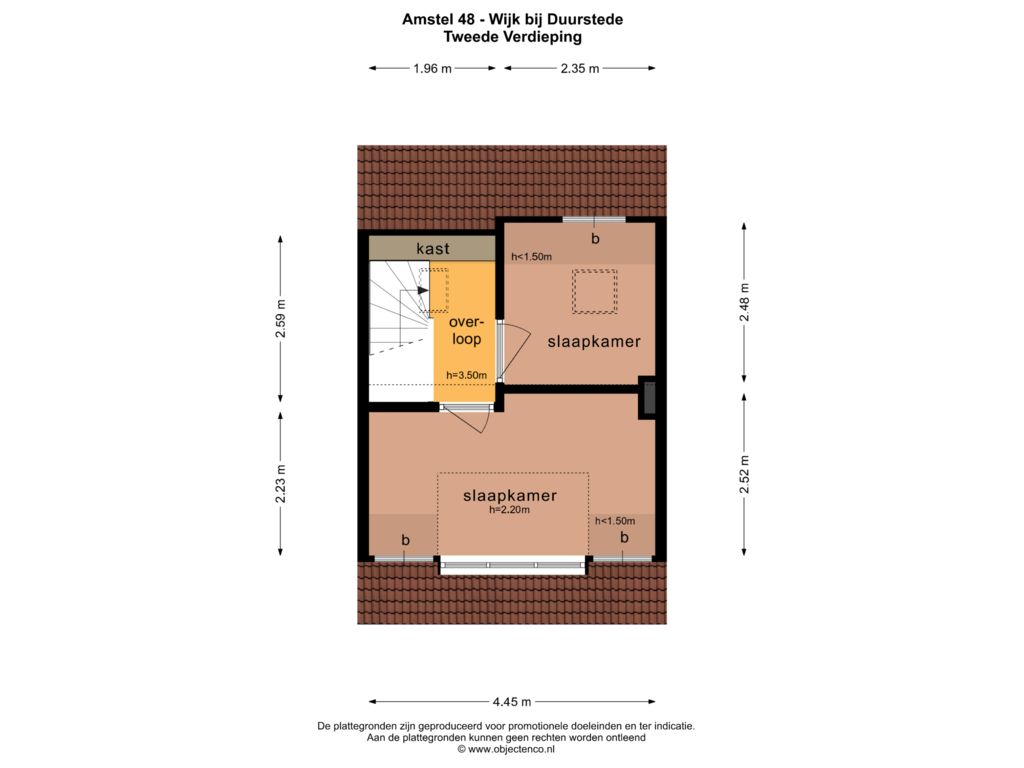 Bekijk plattegrond van TWEEDE VERDIEPING van Amstel 48