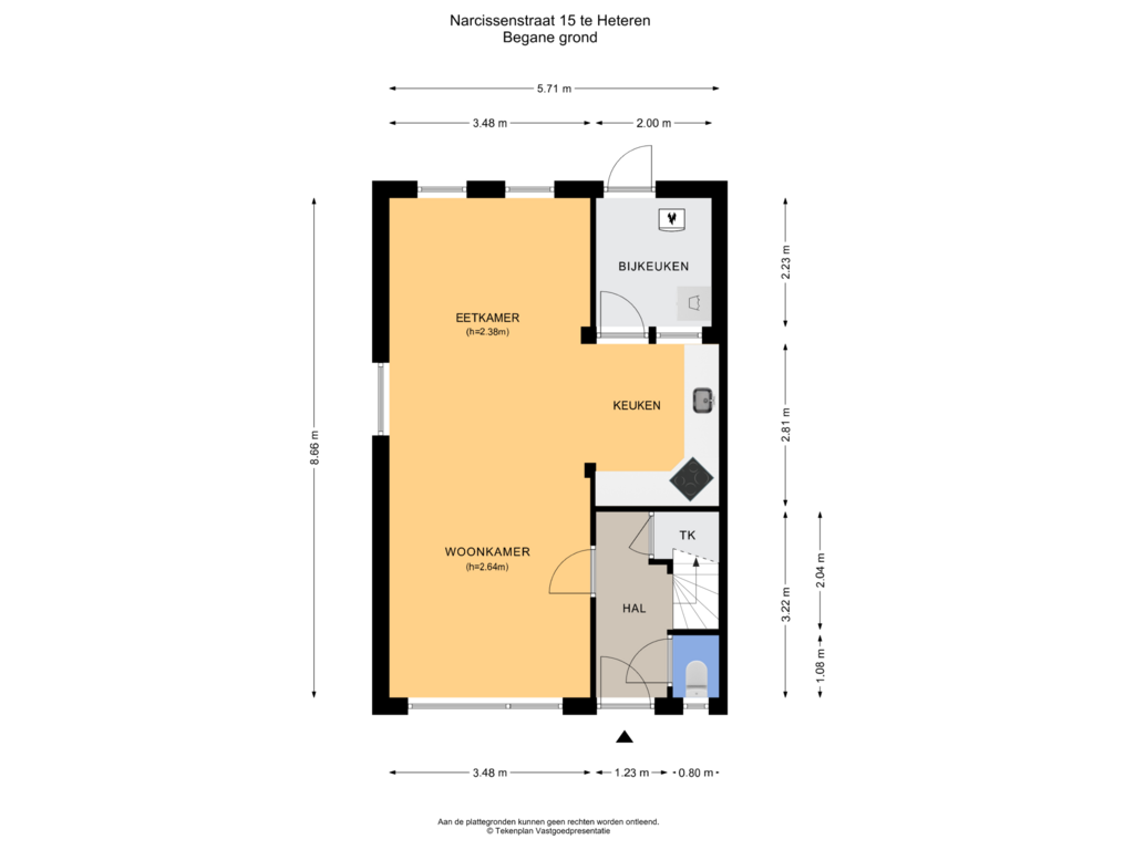 Bekijk plattegrond van Begane grond van Narcissenstraat 15