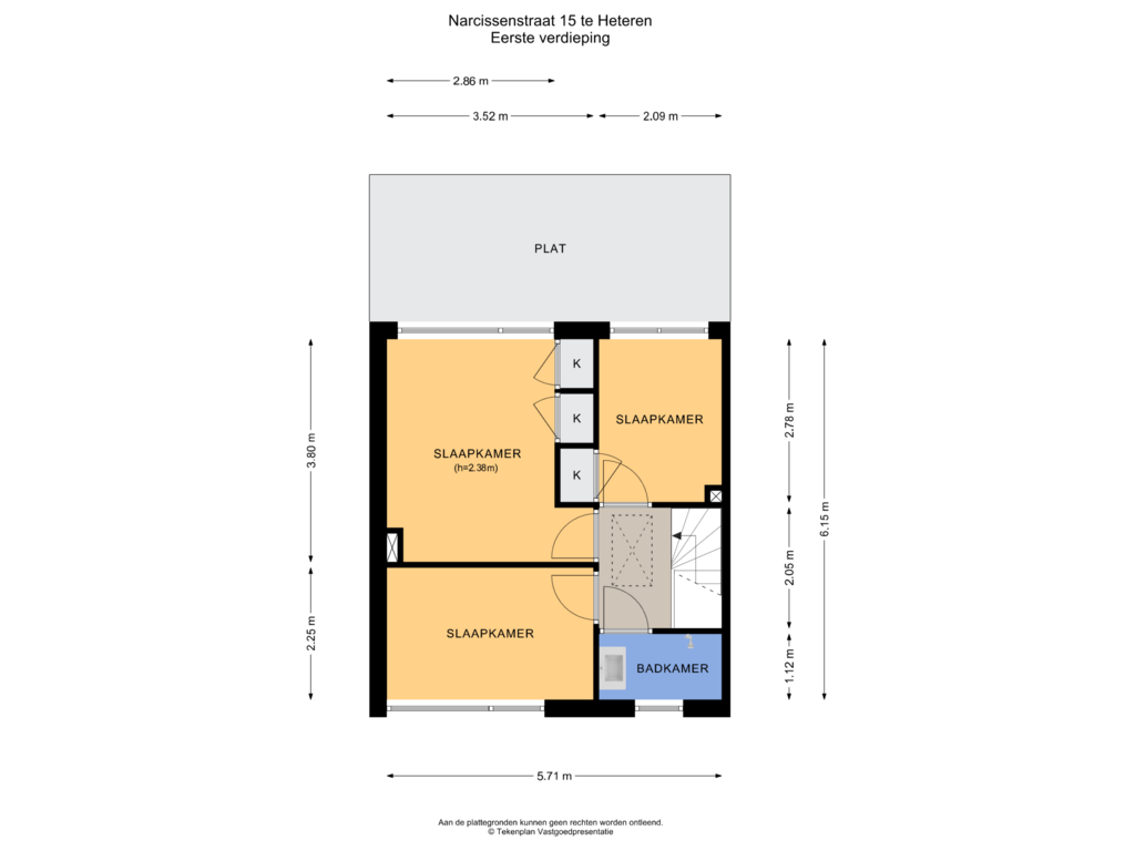 Bekijk plattegrond van Eerste verdieping van Narcissenstraat 15