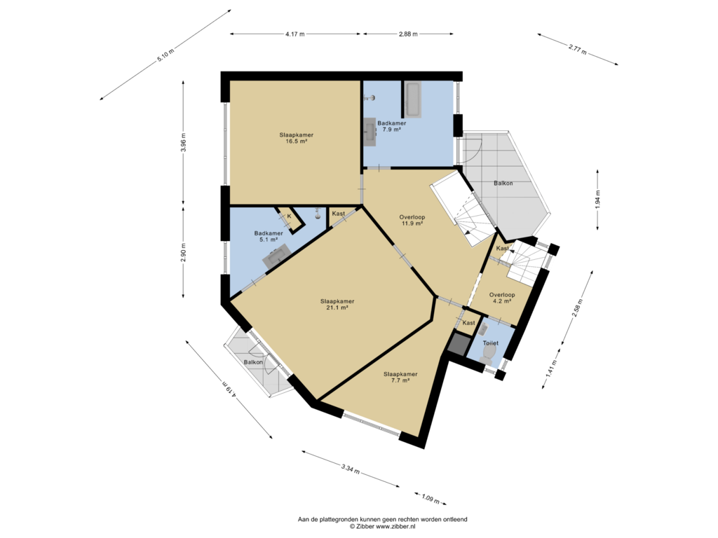 View floorplan of 1e Verdieping of Röellstraat 20