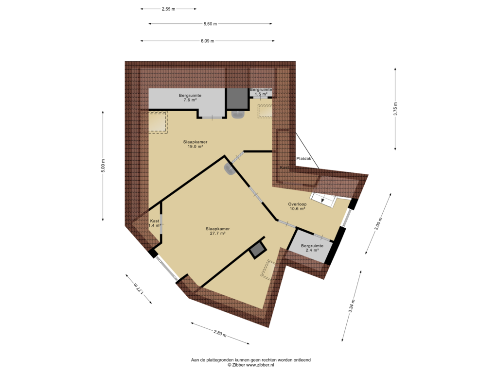 View floorplan of 2e Verdieping of Röellstraat 20