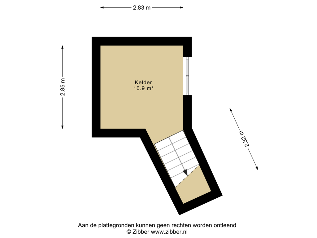 View floorplan of Kelder of Röellstraat 20