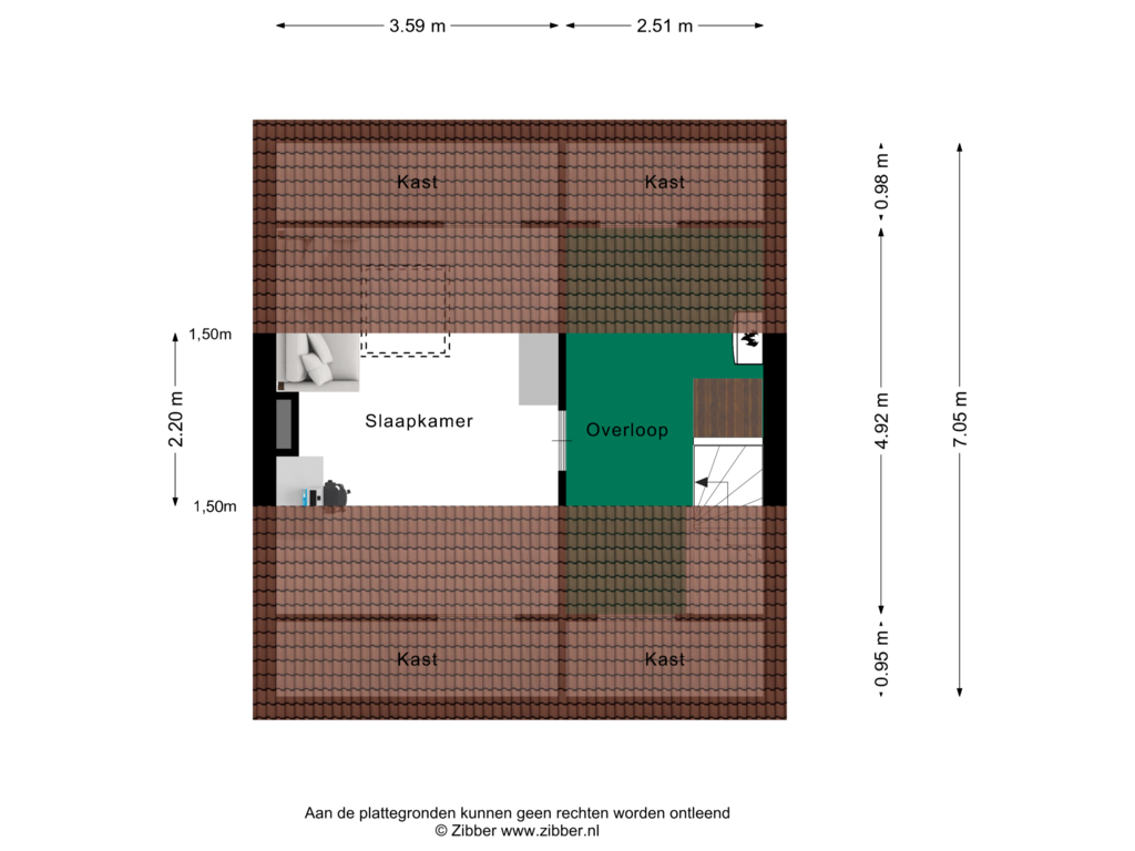 Bekijk plattegrond van Tweede Verdieping van Eligiusstraat 67