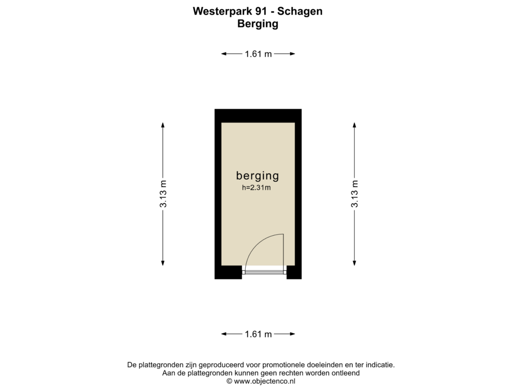 Bekijk plattegrond van BERGING van Westerpark 91