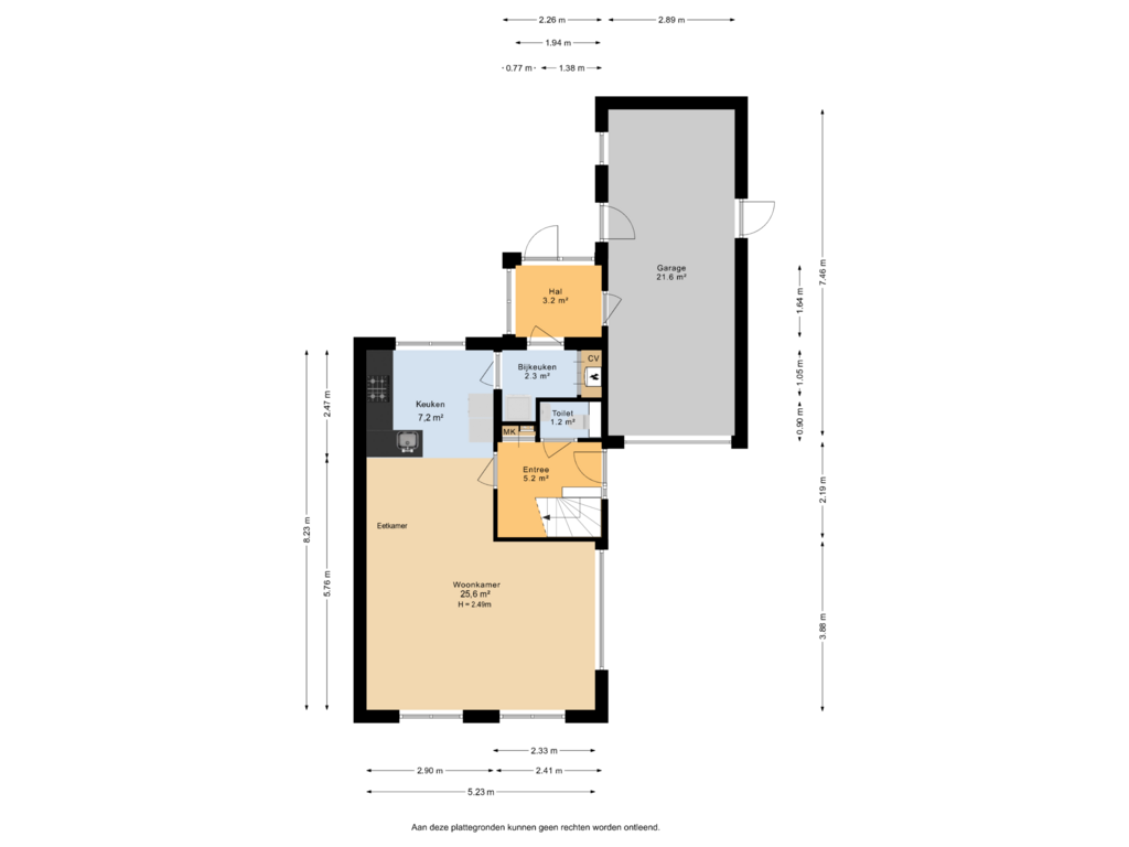 Bekijk plattegrond van Begane grond van Surinamesingel 16