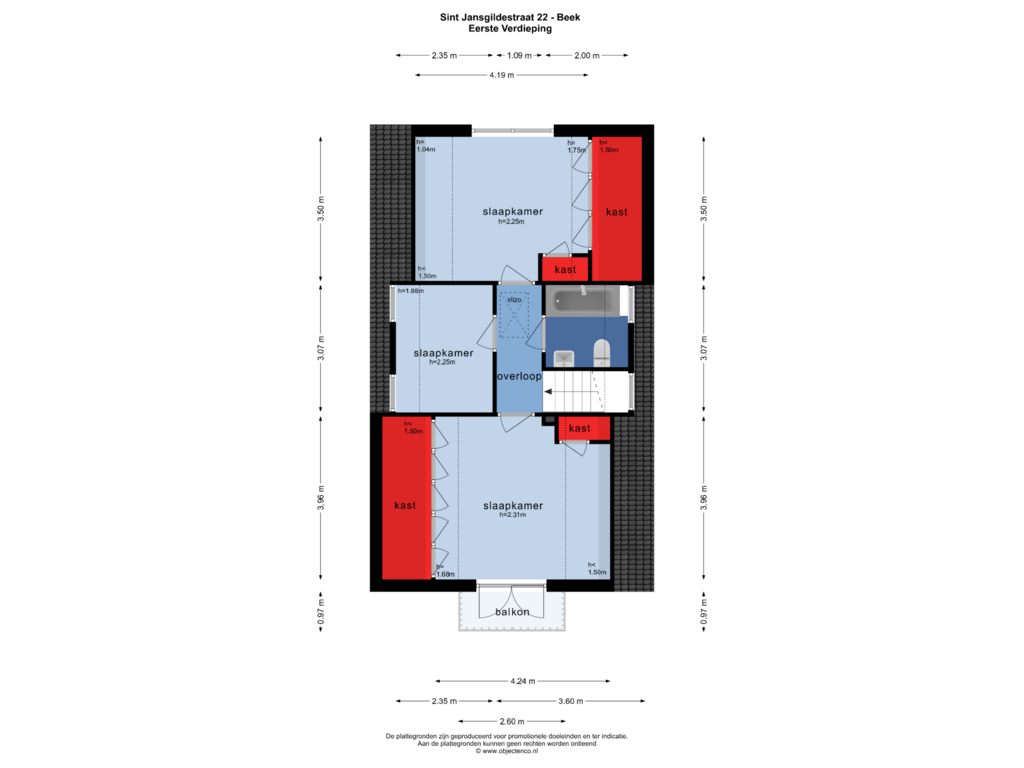 Bekijk plattegrond van EERSTE VERDIEPING van Sint Jansgildestraat 22