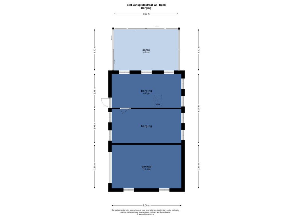 Bekijk plattegrond van BERGING van Sint Jansgildestraat 22