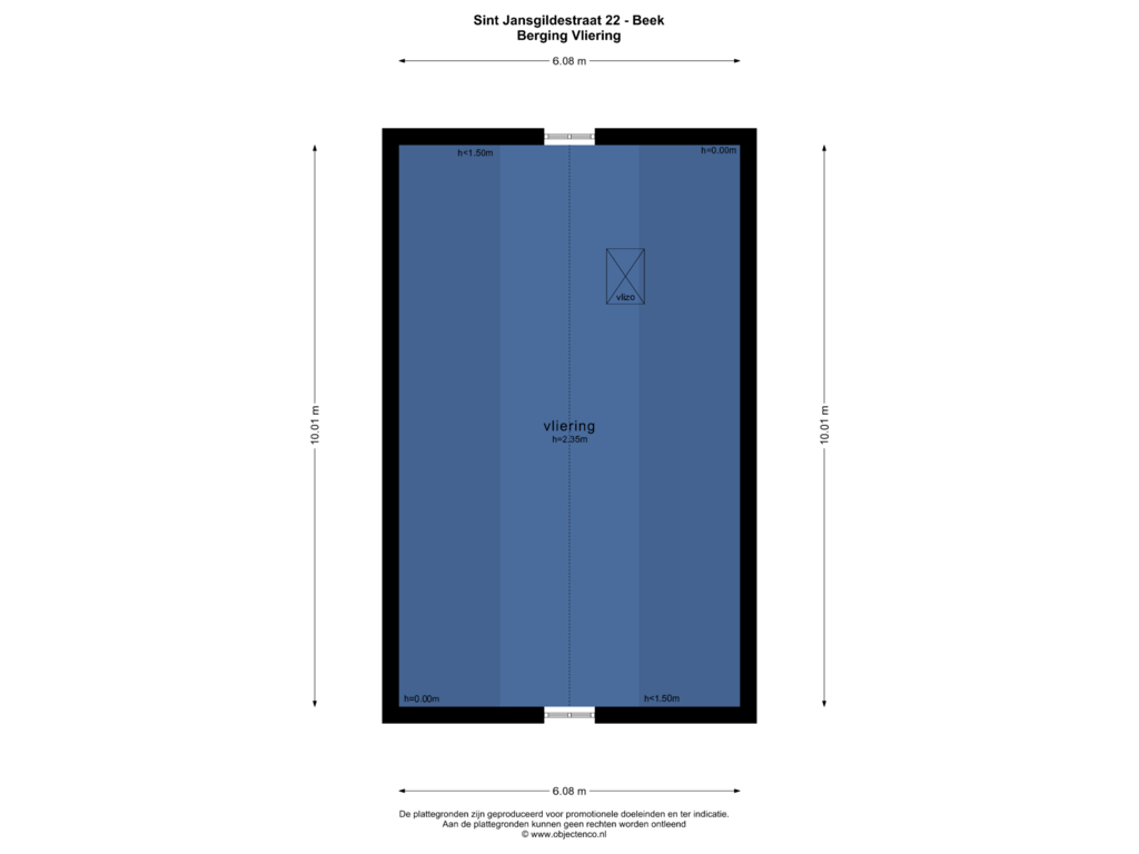 Bekijk plattegrond van BERGING VLIERING van Sint Jansgildestraat 22