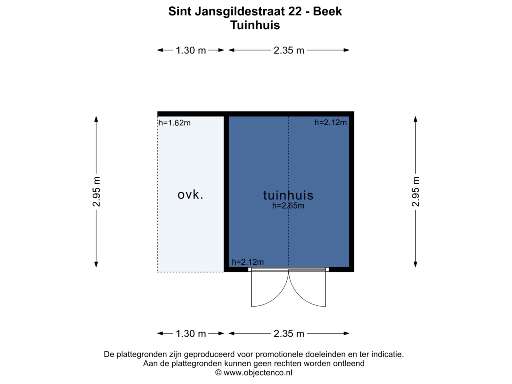 Bekijk plattegrond van TUINHUIS van Sint Jansgildestraat 22