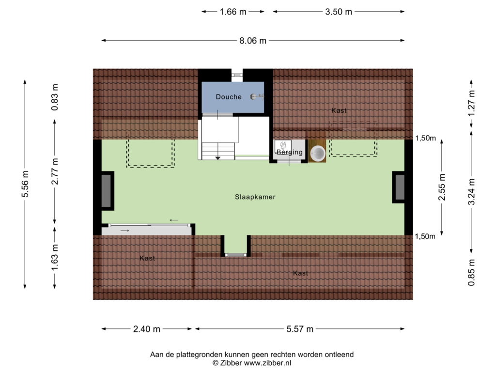 Bekijk plattegrond van Tweede Verdieping van Burgemeester Damsstraat 39