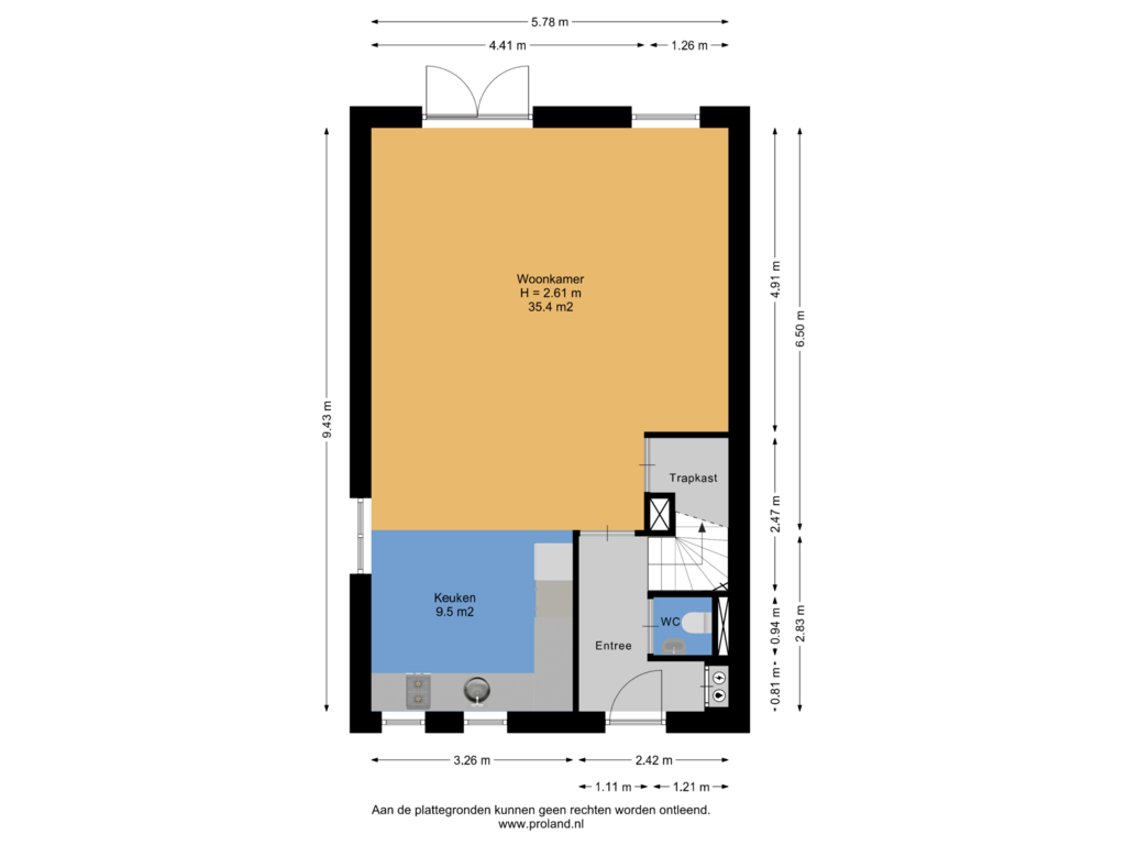 Bekijk plattegrond van Begane Grond van Hondsrooswal 6