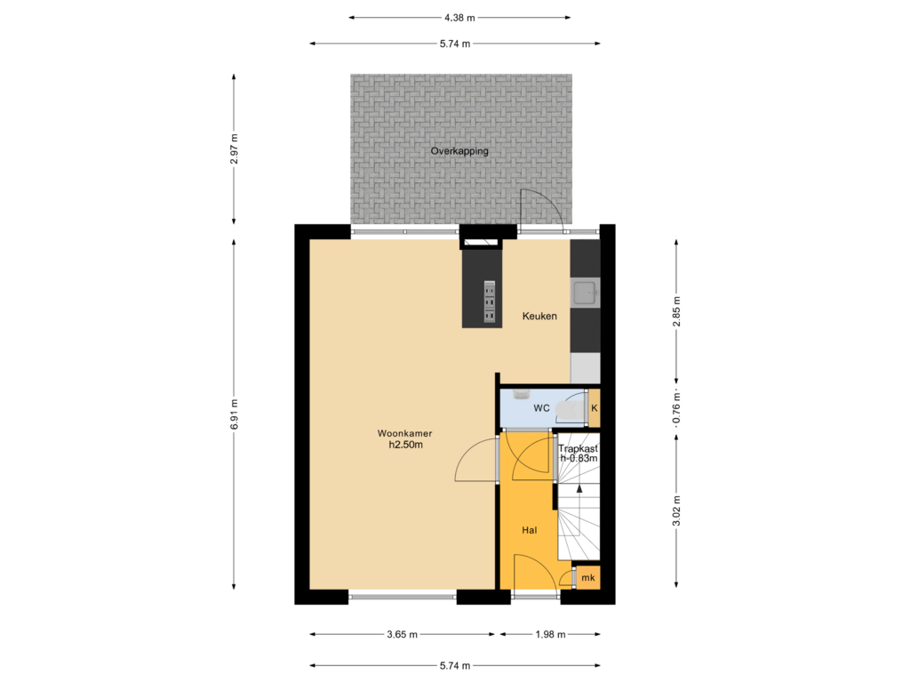 Bekijk plattegrond van Begane grond van Zuringstraat 32