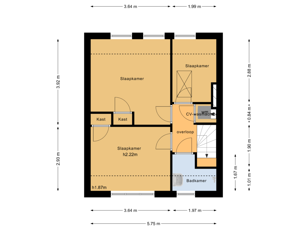 Bekijk plattegrond van Eerste verdieping van Zuringstraat 32