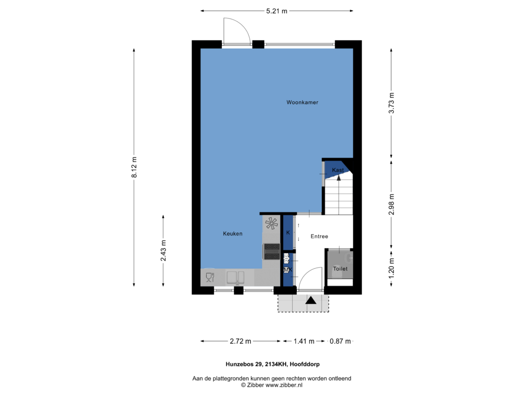 View floorplan of Begane grond of Hunzebos 29