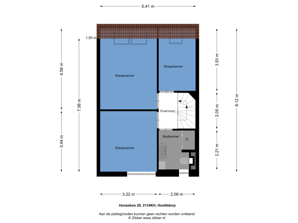 View floorplan of Eerste verdieping of Hunzebos 29