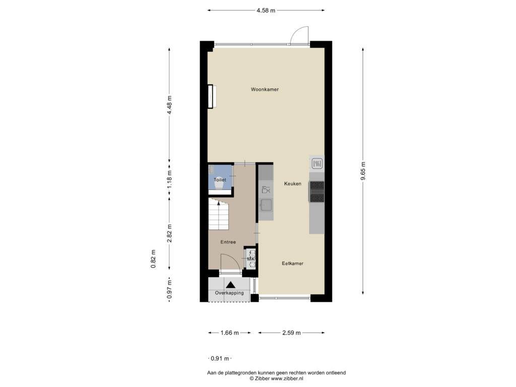 View floorplan of Begane Grond of Opaal 58