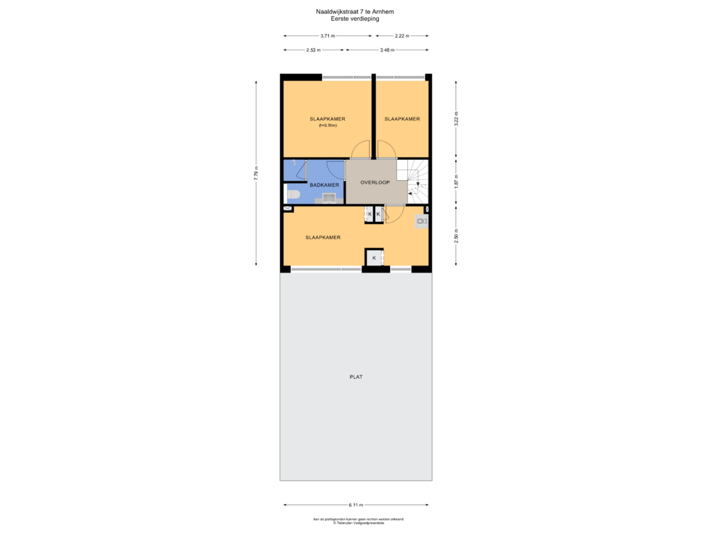 View floorplan of Eerste verdieping of Naaldwijkstraat 7