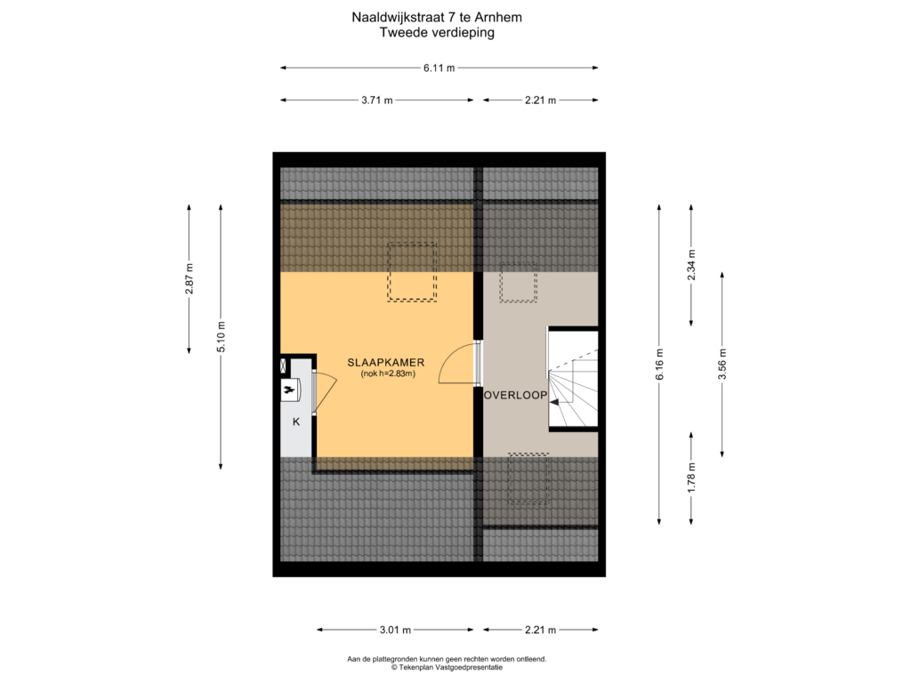 View floorplan of Tweede verdieping of Naaldwijkstraat 7